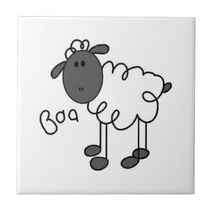 Stick Figure Schaf T-Shirts und Geschenke Fliese