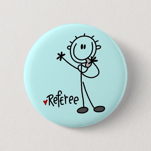 Stick Figure Schiedsrichter T-Shirts und Geschenke Button (Vorderseite)