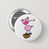 Stick Figure Schwein T-Shirts und Geschenke Button (Vorne & Hinten)