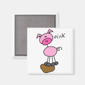 Stick Figure Schwein T-Shirts und Geschenke Magnet (Vorderseite/Rückseite)