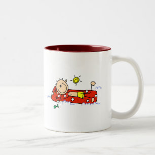 Stick Figure Schwimmende T-Shirts und Geschenke Zweifarbige Tasse