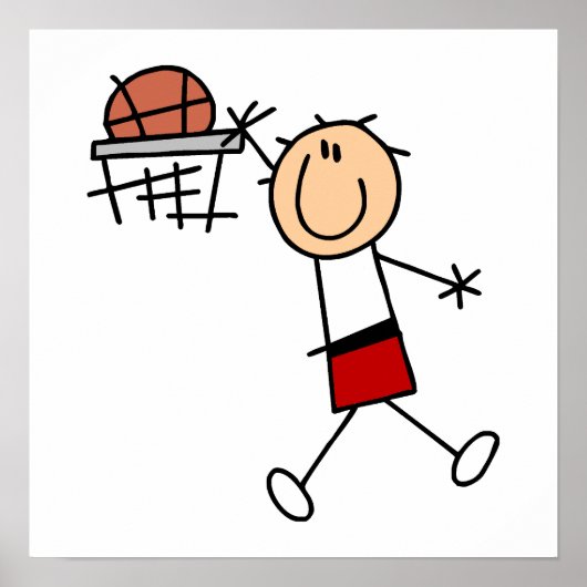 Stick Figure Slam Dunk T-shirts and Gifts Poster (Vorne)