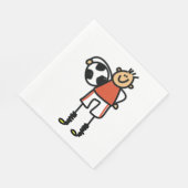 Stick Figure Soccer Boy Football Player Serviette (Ecke)