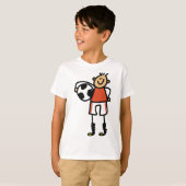 Stick Figure Soccer Boy Football Player T-Shirt (Vorne ganz)