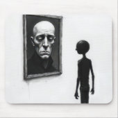 Stick Figure Staring a Bald Man Portrait Mousepad (Vorne)