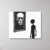 Stick Figure Staring at a Bald Man Portrait Leinwanddruck (Vorderseite)