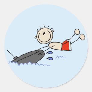 Stick Figure Tubing T-Shirts und Geschenke Runder Aufkleber