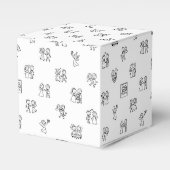 Stick Figure Wedding Moments – Black on White Dood Geschenkschachtel (Vorderseite)