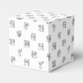 Stick Figure Wedding Moments – Black on White Dood Geschenkschachtel (Rückseite)