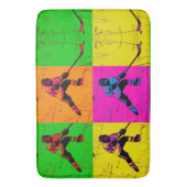 Stick Handling Hockey Player Badematte (Vorderseite Vertikal)