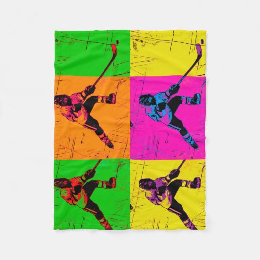 Stick Handling Hockey Player Fleece Blanket (Vorderseite)