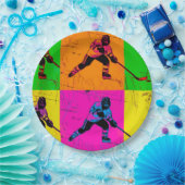 Stick Handling Hockey Player Pappteller (Party)