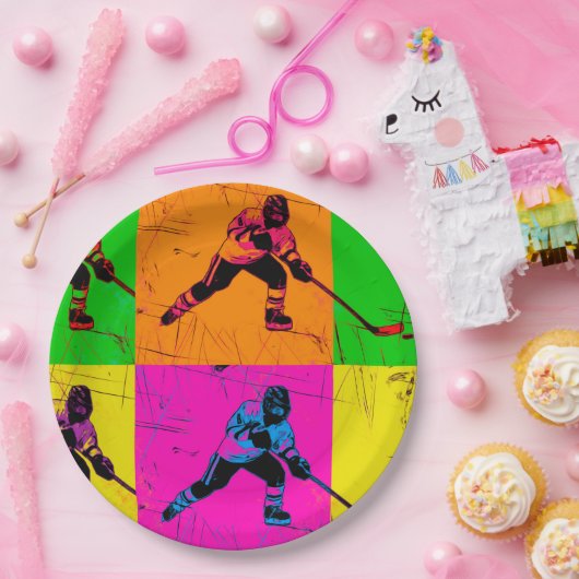 Stick Handling Hockey Player Pappteller (Party)