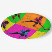 Stick Handling Hockey Player Pappteller (Schrägansicht)