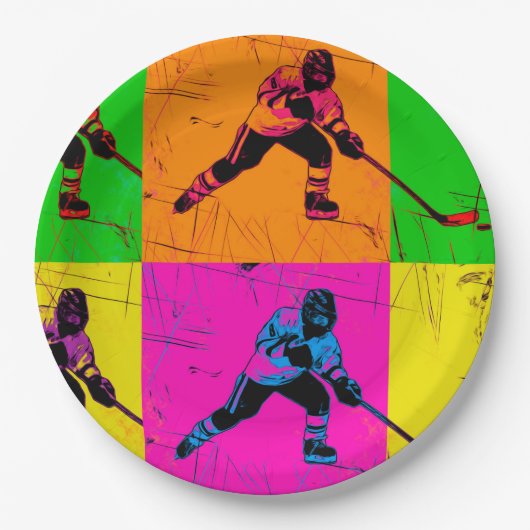 Stick Handling Hockey Player Pappteller (Vorderseite)