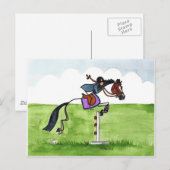 STICK HORSE Pony Showjumping Postkarte (Vorne/Hinten)