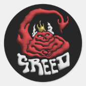 Stick it to your Sin Greed Devil Runder Aufkleber (Vorderseite)