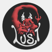 Stick it to your Sin Lust Devil Runder Aufkleber (Vorderseite)