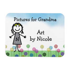 Stick Kid Girls Personalisierter Kühlschrank Art F Magnet