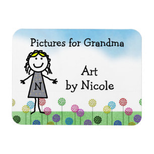 Stick Kid Girls Personalisierter Kühlschrank Art F Magnet