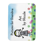 Stick Kid Girls Personalisierter Kühlschrank Art F Magnet (Vertikal)