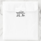 Stick man Drummer Quadratischer Aufkleber (Tasche)