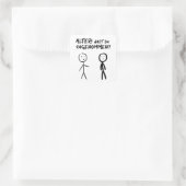 Stick Man Figure Naughty Minimalsim Cartoon Joke Quadratischer Aufkleber (Tasche)