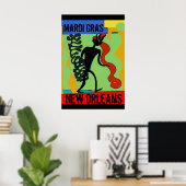 Stick Man Mardi Gras, Text bearbeiten Poster (Heimbüro)
