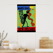 Stick Man Mardi Gras, Text bearbeiten Poster (Küche)