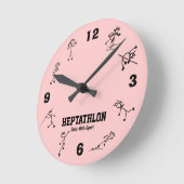 Stick mit Sport-Heptathlon-Uhr und Feld Runde Wanduhr (Winkel)