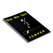 Stick mit Sport Long Jumper Black + Gold Notepad Notizblock (Rechte Seite)