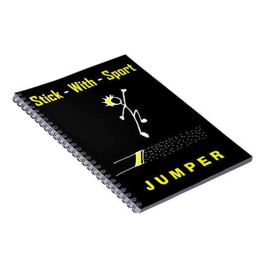 Stick mit Sport Long Jumper Black + Gold Notepad Notizblock (Rechte Seite)