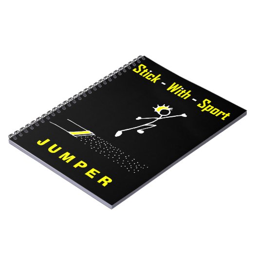 Stick mit Sport Long Jumper Black + Gold Notepad Notizblock (Linke Seite)