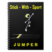 Stick mit Sport Long Jumper Black + Gold Notepad Notizblock (Vorderseite)