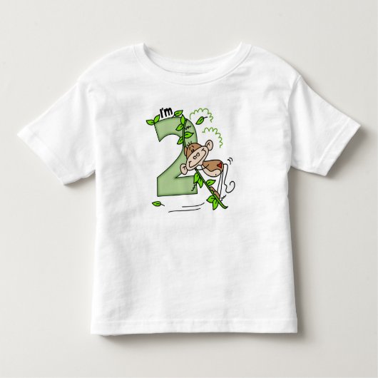 Stick Monkey Swing 2. Geburtstag Kleinkind T-shirt (Vorderseite)