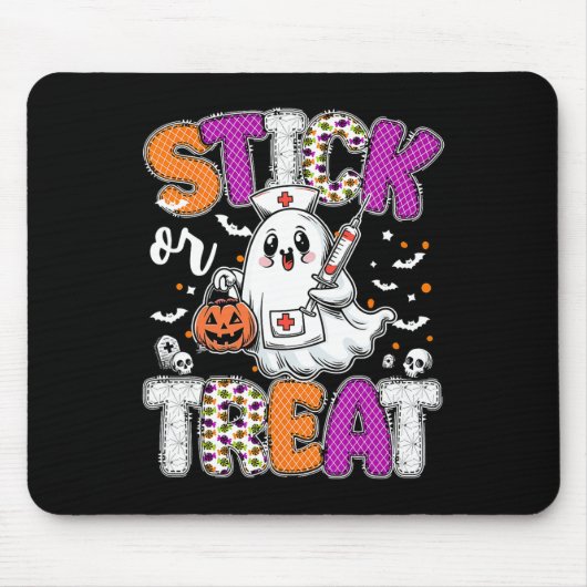 Stick oder Leckerei Ghost Phlebotomie Tech Er Icu Mousepad (Vorne)