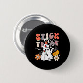 Stick oder Leckerei Halloween Ghost Nurse Crna Eme Button (Vorne & Hinten)