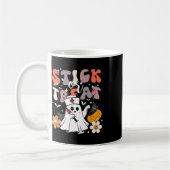 Stick oder Leckerei Halloween Ghost Nurse Crna Eme Kaffeetasse (Links)
