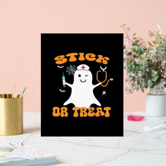 Stick oder Leckerei Nurse Funny Halloween Kostüm E Acrylschild (Hochzeit)