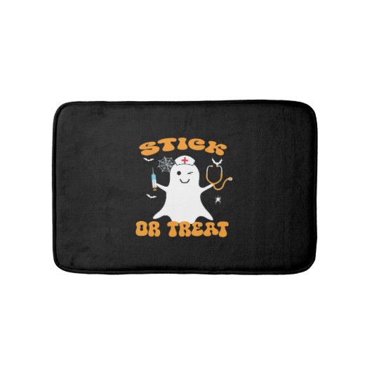 Stick oder Leckerei Nurse Funny Halloween Kostüm E Badematte (Vorderseite)
