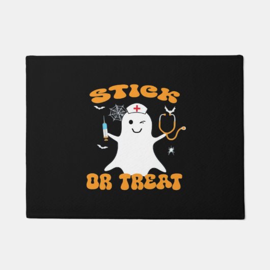 Stick oder Leckerei Nurse Funny Halloween Kostüm E Fußmatte (Vorderseite)