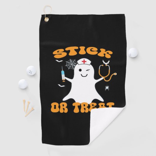 Stick oder Leckerei Nurse Funny Halloween Kostüm E Golfhandtuch (Insitu)