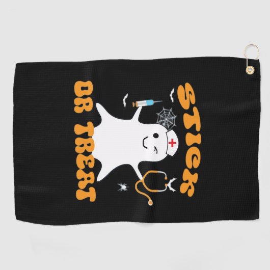 Stick oder Leckerei Nurse Funny Halloween Kostüm E Golfhandtuch (Horizontal)