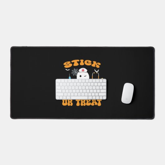 Stick oder Leckerei Nurse Funny Halloween Kostüm E Schreibtischunterlage (Tastatur & Maus)