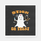 Stick oder Leckerei Nurse Funny Halloween Kostüm E Serviette (Vorderseite)