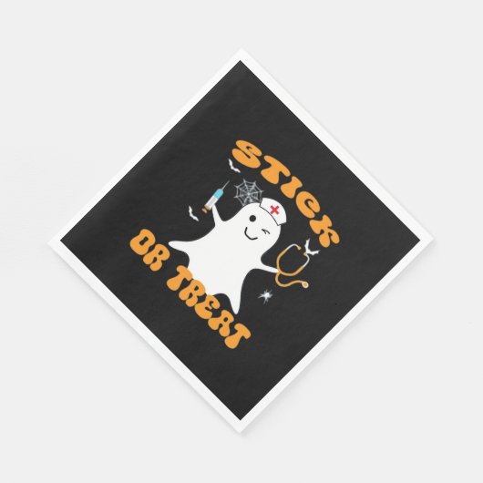 Stick oder Leckerei Nurse Funny Halloween Kostüm E Serviette (Ecke)