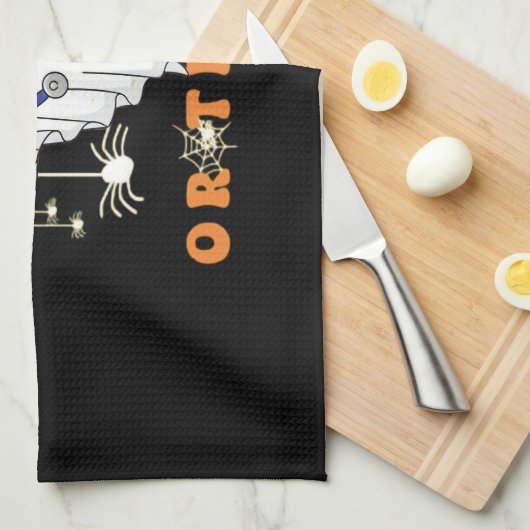 Stick oder Leckerei Nurse Spooky Nurse Kostüm Funn Geschirrtuch (Viertel Falte)