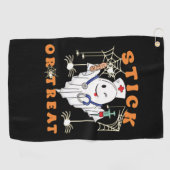 Stick oder Leckerei Nurse Spooky Nurse Kostüm Funn Golfhandtuch (Horizontal)
