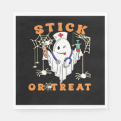Stick oder Leckerei Nurse Spooky Nurse Kostüm Funn Serviette (Vorderseite)