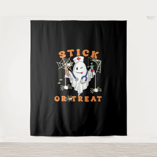 Stick oder Leckerei Nurse Spooky Nurse Kostüm Funn Wandteppich (Vorderseite)